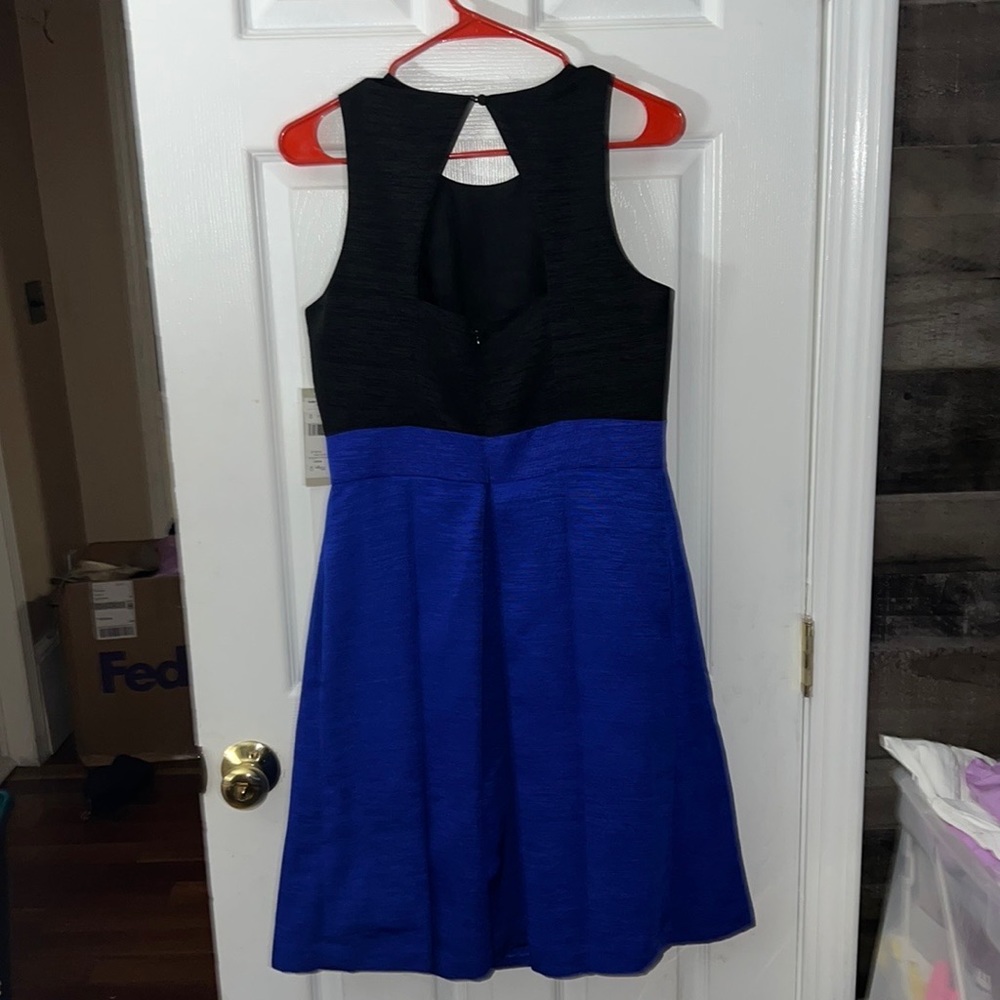 Eliza J Missy Black & Blue Fit & Flare Bedazzled Sleeveless Mini Dress Sz 8 NEW - Picture 6 of 6